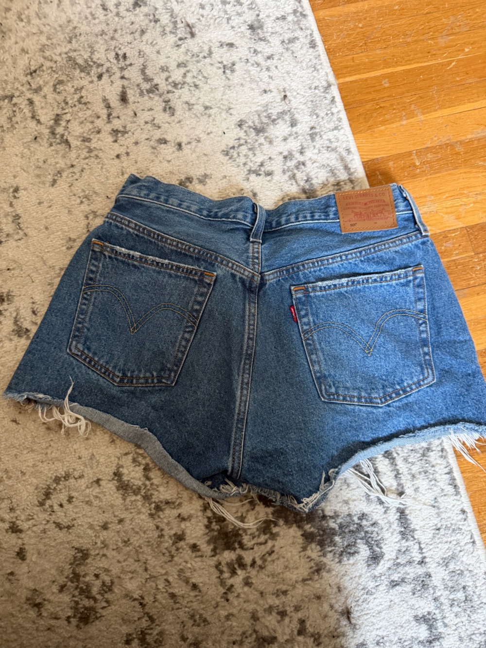 Levi's Blue Denim High-Waist Cutoff Shorts